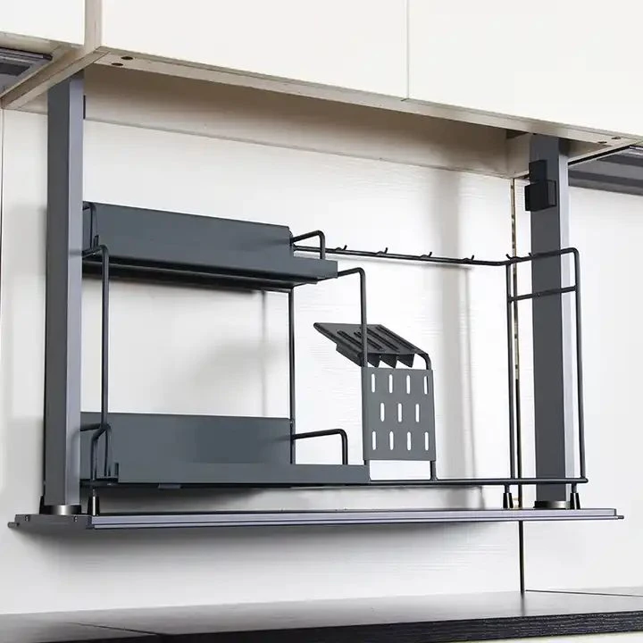 Rack de armazenamento de levantamento inteligente para utensílios de cozinha