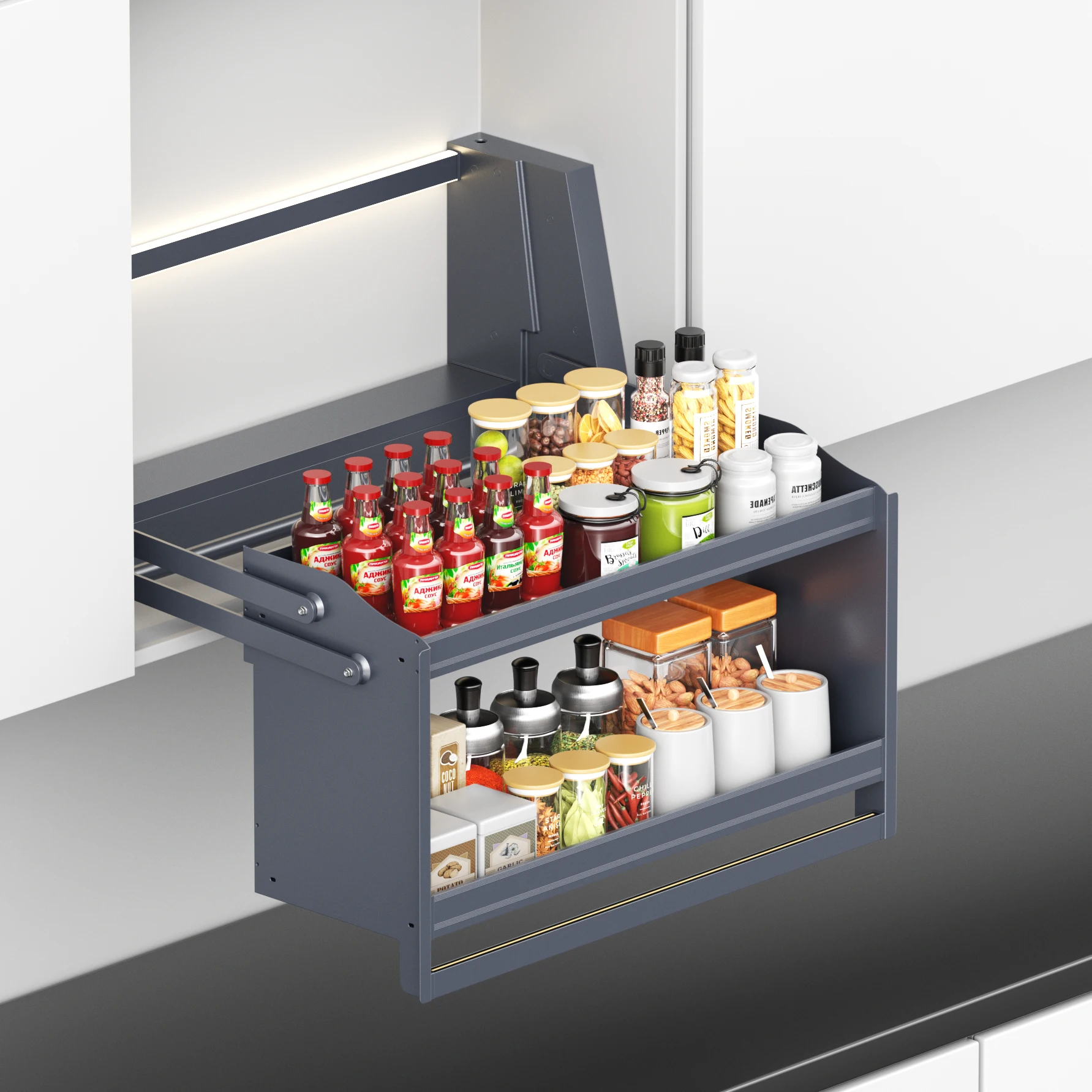 Cesta elétrica da tração do armário do elevador da liga de alumínio da cozinha do restaurante